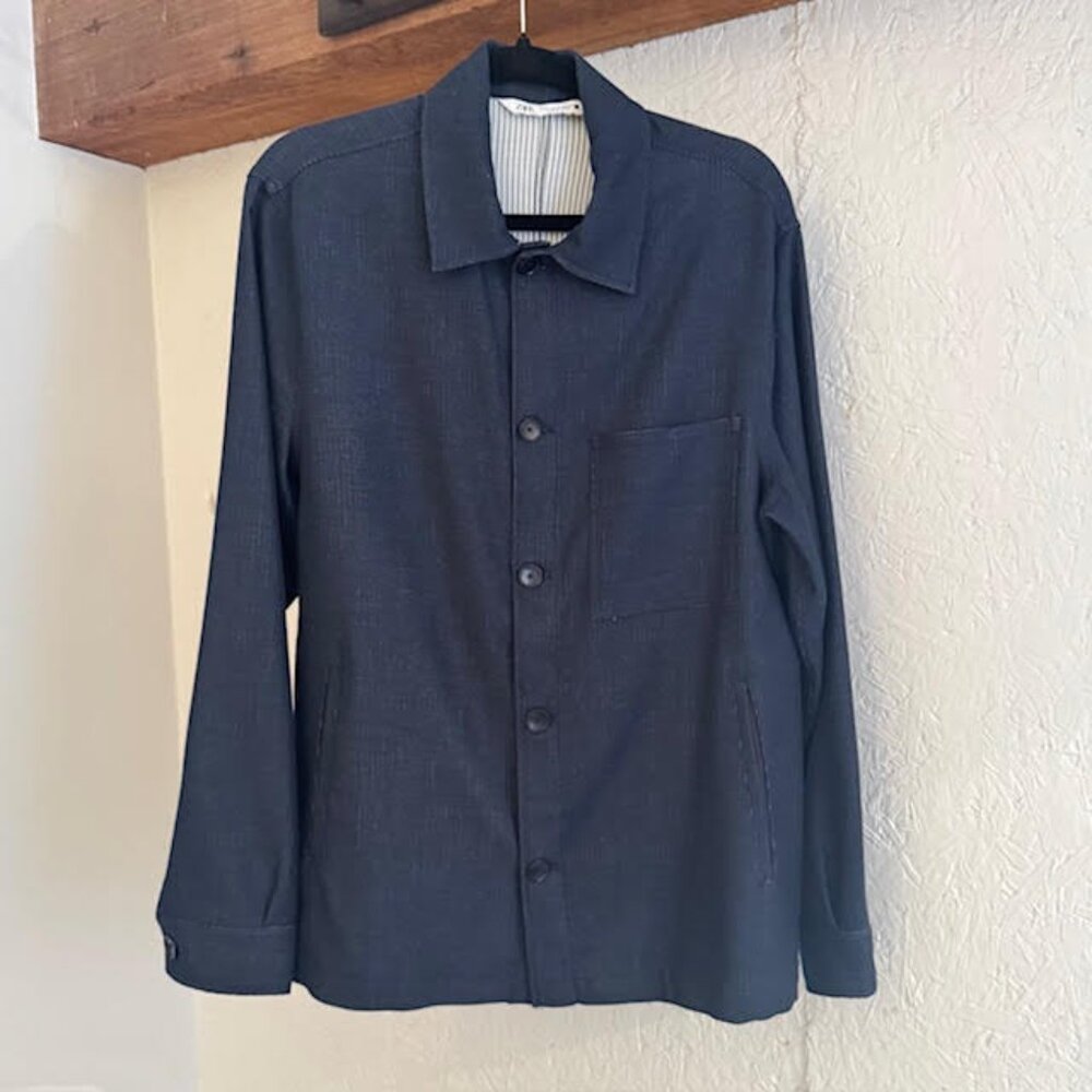 ZARA Men’s Shirt Jacket • Navy • Size M